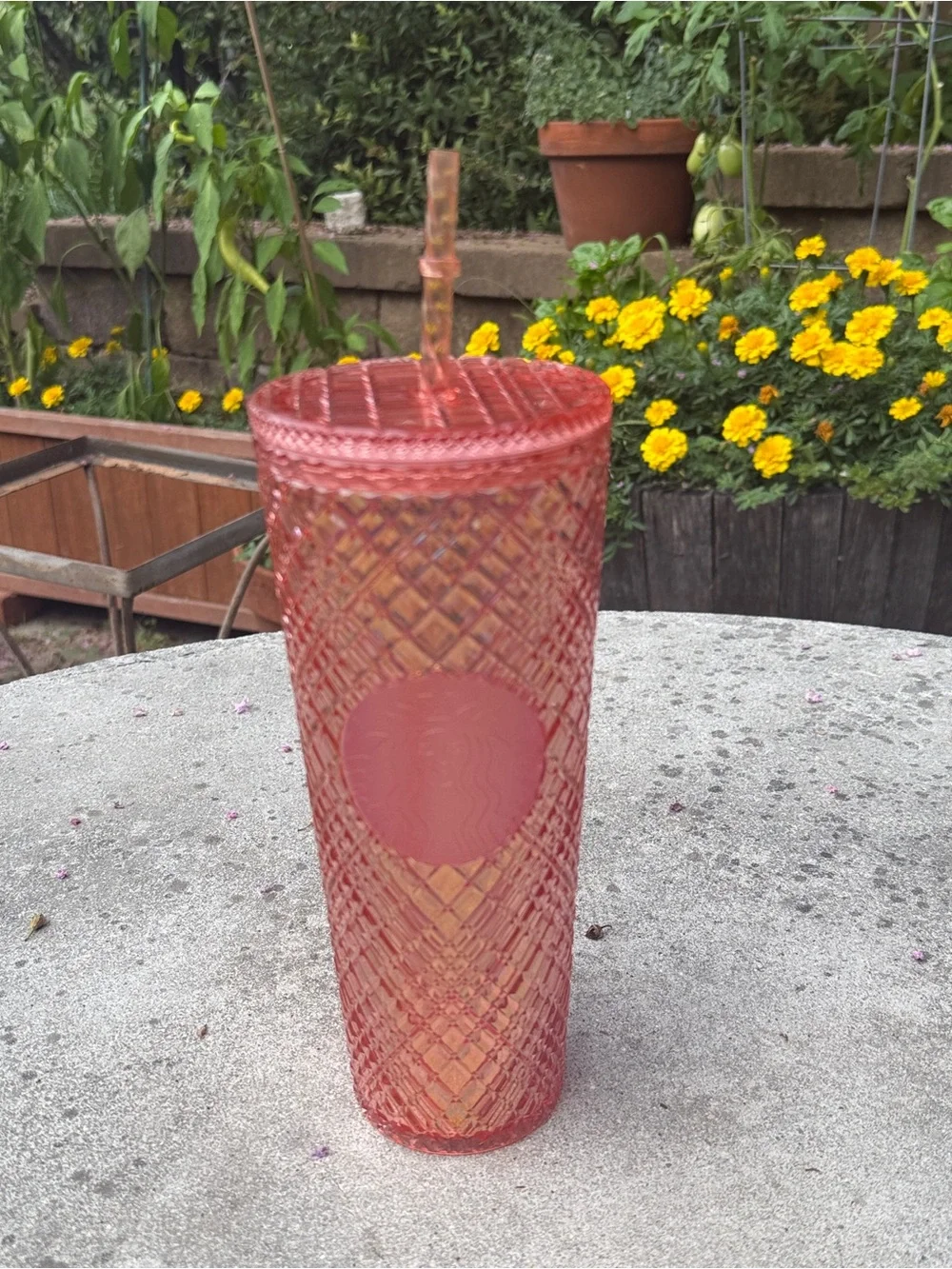 NWT Starbucks 2021 Winter Holiday Jeweled Tumbler Rose Gold